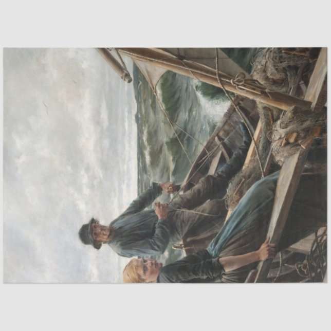 Father and Daughter at Sea (by Albert Edelfelt) Tissue Paper (Front)