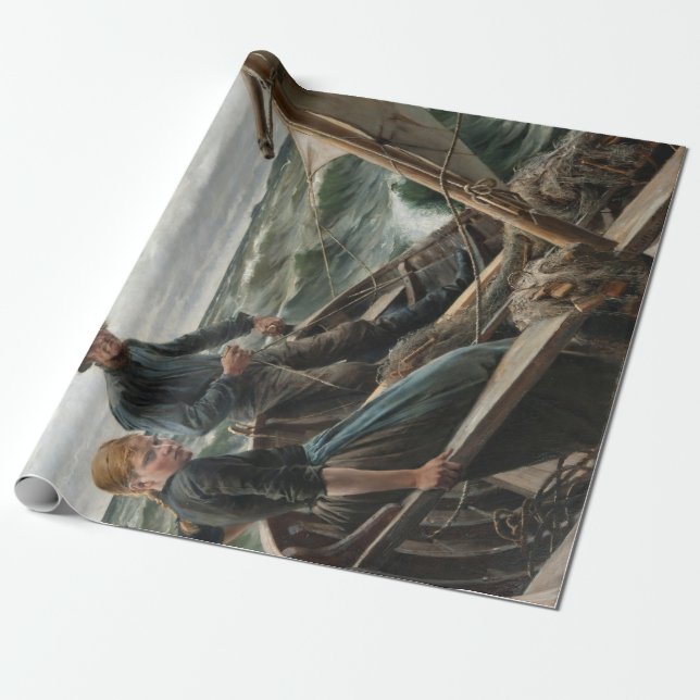 Father and Daughter at Sea (by Albert Edelfelt) Wrapping Paper (Unrolled)