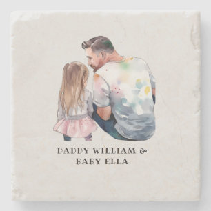 Father and Daughter Bond (5) Stone Coaster