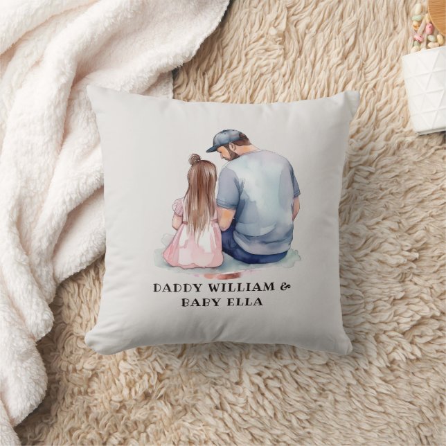 Father and Daughter Bond (7) Throw Pillow (Blanket)