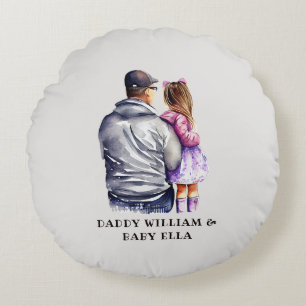 Father and Daughter Bond (9) Round Pillow