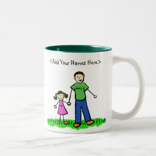 Father and Daughter Brunette Mug (Customize Names)
