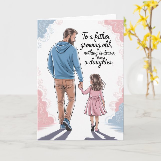Father and Daughter Card Father’s Day Birthday  (Yellow Flower)