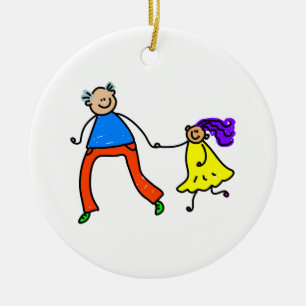 Father And Daughter Ceramic Ornament
