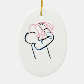 Father and daughter. ceramic ornament