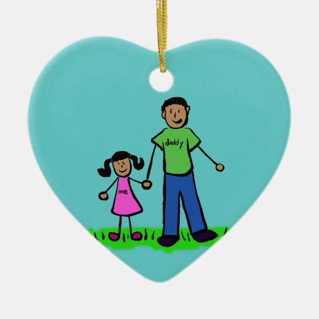 Father and Daughter Family Custom Ornaments (Front)