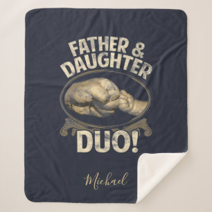 Father and Daughter First Fathers Day Custom Sherpa Blanket