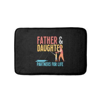 Father And Daughter Fishing Women Bath Mat