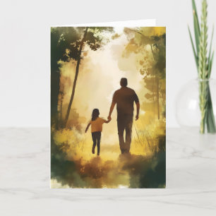 Father and Daughter Forest Holiday Card