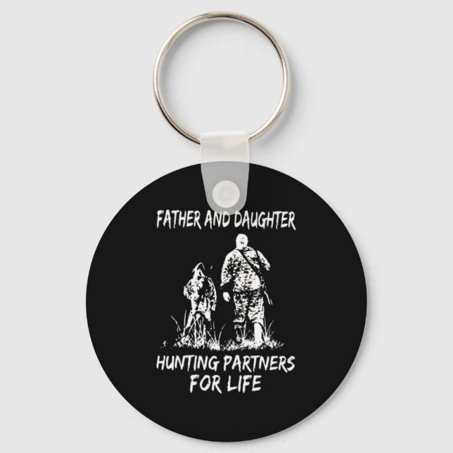 Father and daughter hunting partners for life keychain (Front)