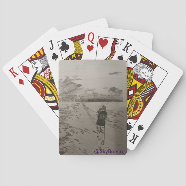 Father and Daughter playing cards (Back)