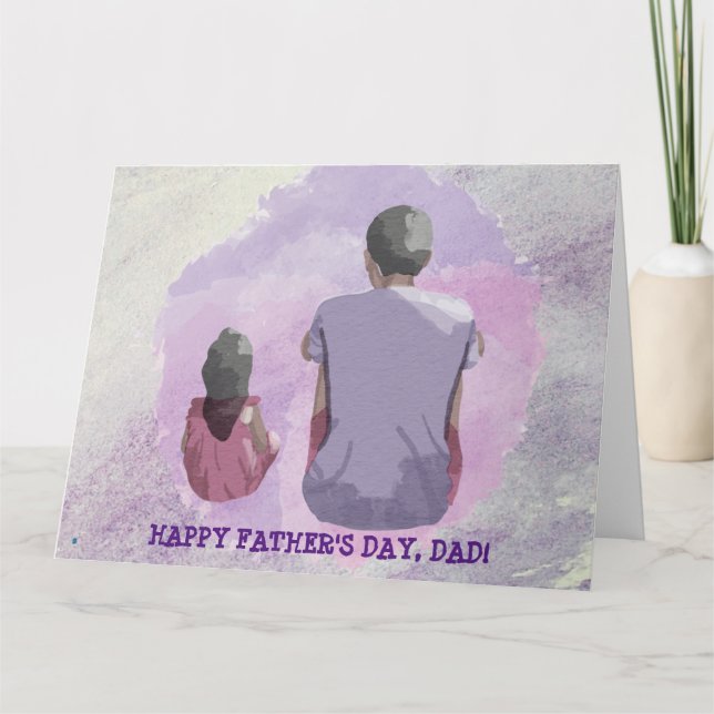 FATHER AND DAUGHTER SITTING CARD (Front)
