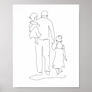 Father and Daughters Gift, Print, Fathers Day Prin Poster