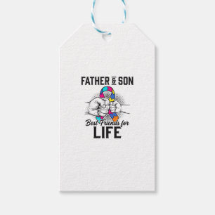 Father and Son Best Friends for Life Puzzle Ribbon Gift Tags