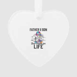 Father and Son Best Friends for Life Puzzle Ribbon Ornament