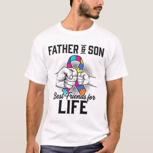 Father and Son Best Friends for Life Puzzle Ribbon T-Shirt