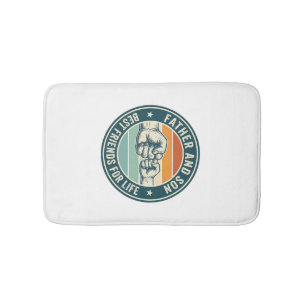 Father and Son Best Friends Vintage Fist Bump Shir Bath Mat