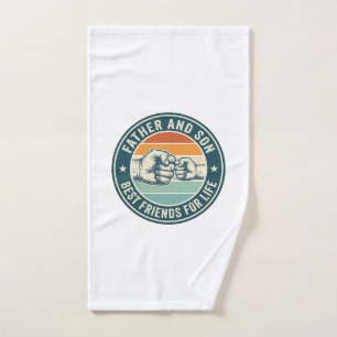 Father and Son Best Friends Vintage Fist Bump Shir Hand Towel