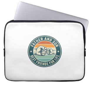 Father and Son Best Friends Vintage Fist Bump Shir Laptop Sleeve