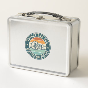 Father and Son Best Friends Vintage Fist Bump Shir Metal Lunch Box