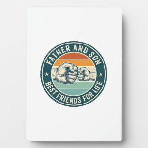 Father and Son Best Friends Vintage Fist Bump Shir Plaque
