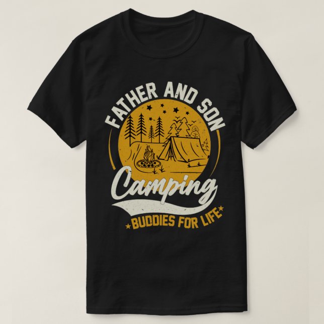 Father And Son Camping Buddies For Life mountain g T-Shirt (Design Front)