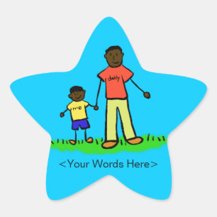 Father and Son Family Character Custom Art Sticker