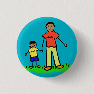 Father and Son Family Character Custom Pin Buttons