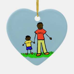 Father and Son Family Characters Custom Ornaments