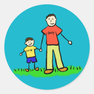 Father and Son Family Characters Custom Stickers