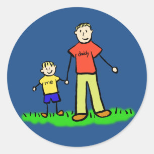 Father and Son Family Characters Custom Stickers