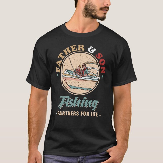 Father And Son Fishing Angler Gift T-Shirt (Front)