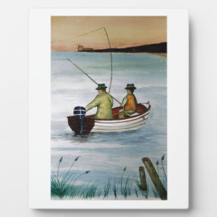 Father and son fishing trip plaque