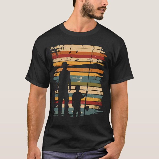 Father and son fishing vintage T-Shirt (Front)