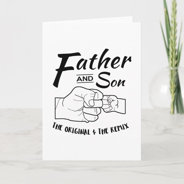 Father and Son Fist bump Announcement (Front)