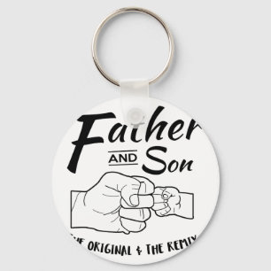 Father and Son Fist bump Keychain