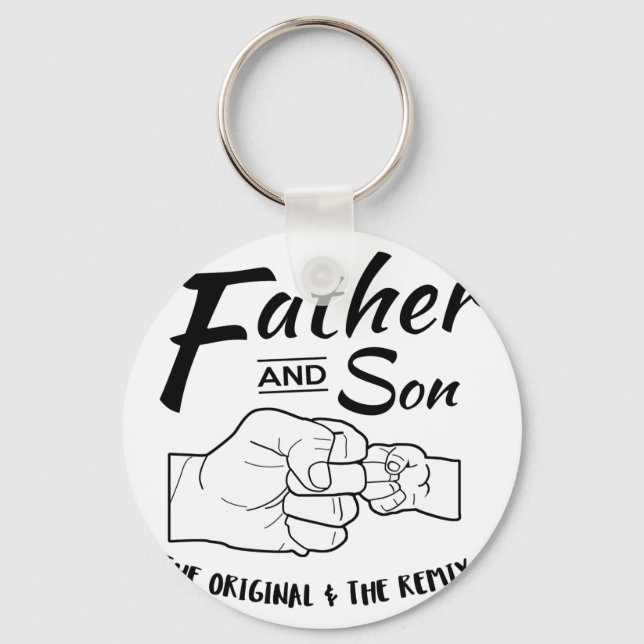 Father and Son Fist bump Keychain (Front)