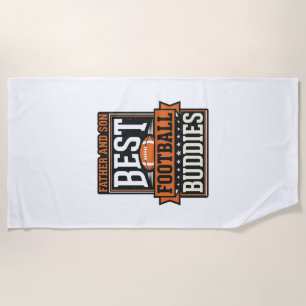 Father and Son Football Buddies Vintage Shirt Desi Beach Towel