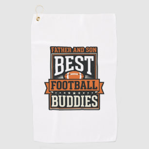 Father and Son Football Buddies Vintage Shirt Desi Golf Towel