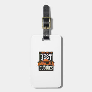 Father and Son Football Buddies Vintage Shirt Desi Luggage Tag