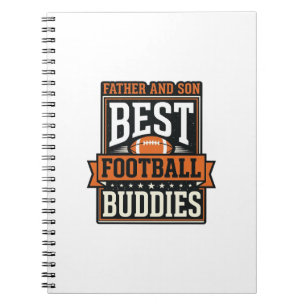 Father and Son Football Buddies Vintage Shirt Desi Notebook