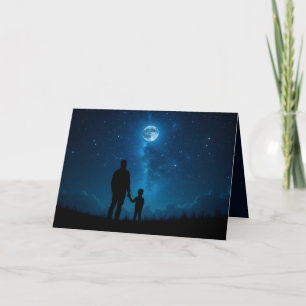 Father and Son Moonlit Night Father's Day  Note Card