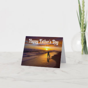 Father And Son On Beach Greeting Card