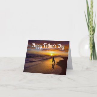 Father And Son On Beach Greeting Card