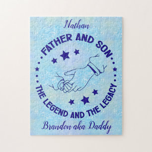Father and Son The Legend and Legacy Personalized Jigsaw Puzzle