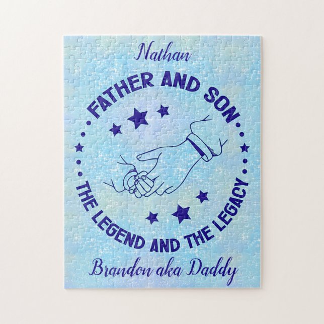Father and Son The Legend and Legacy Personalized  Jigsaw Puzzle (Vertical)