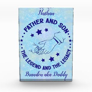 Father and Son The Legend and Legacy Personalized Photo Block
