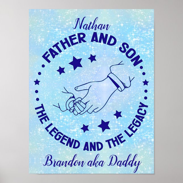 Father and Son The Legend and Legacy Personalized  Poster (Front)