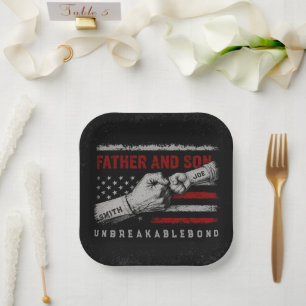 Father And Son Unbreakable Bond Father's Day Gifts Paper Plate