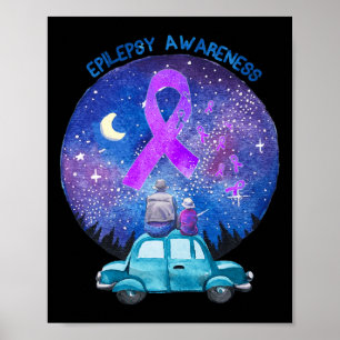 Father and Son Watching Star Epilepsy Awareness Poster